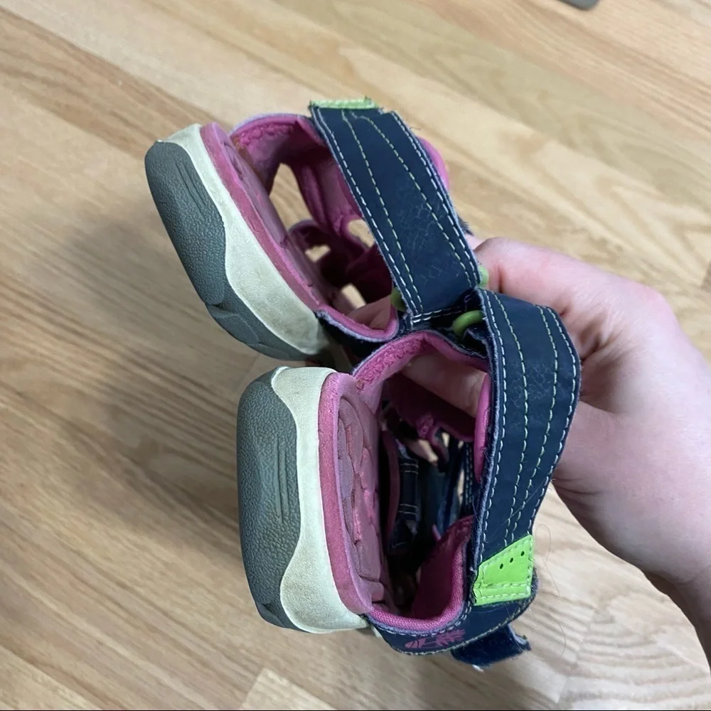 Timberland Girls Sandals Sz 4 Outdoors Kids Blue Pink